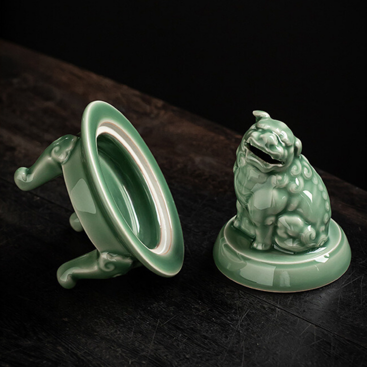 Quemador de Incienso Exclusivo Dragon Celadon Verde