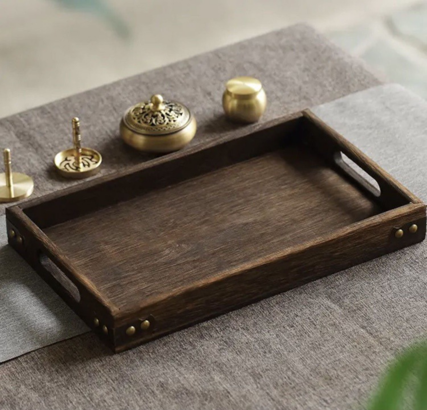 Wooden Tray to put the Incense Burner and its Accessories 32x20x4 cm