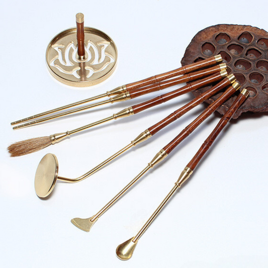 Complete Set of Tools for the Preparation of Incense and White Ash