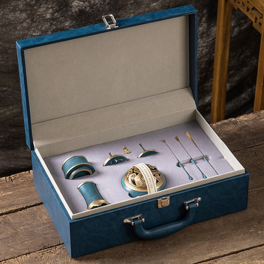 Luxury Kit Cobre Azul Emperador Completo Incluye Ceniza Blanca (60g) e Incienso (20g)
