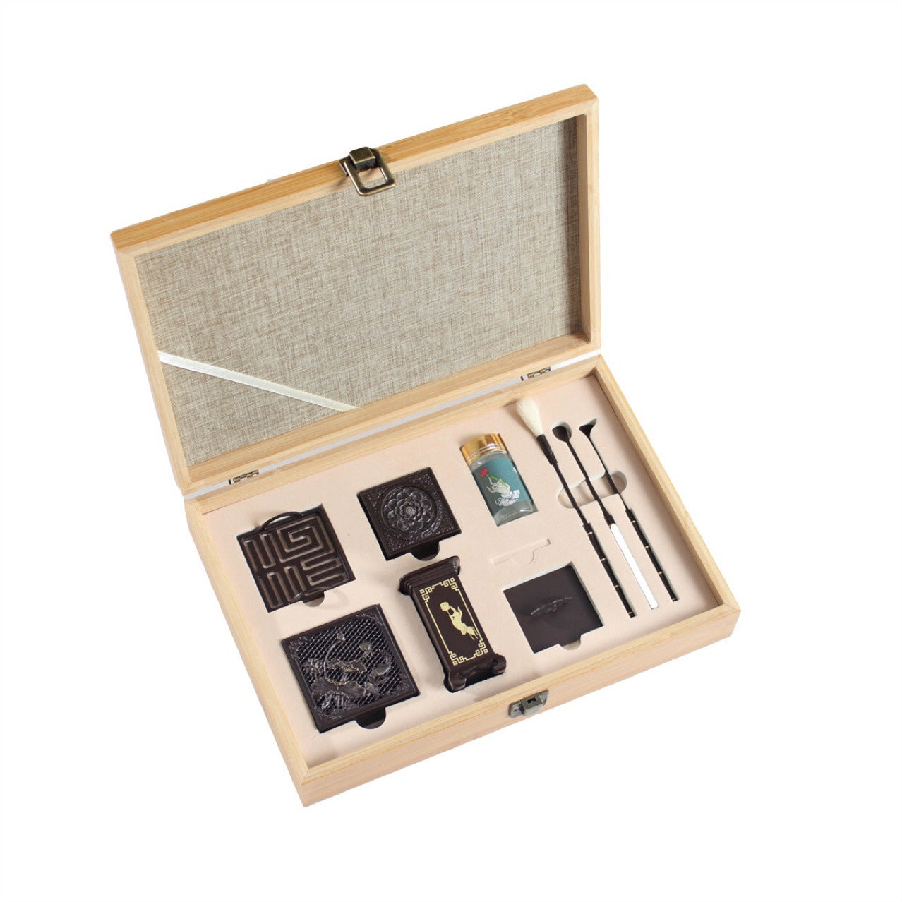 Luxury Black Metal Kit Wooden Case Includes White Ash (60g) and Incense (60g)