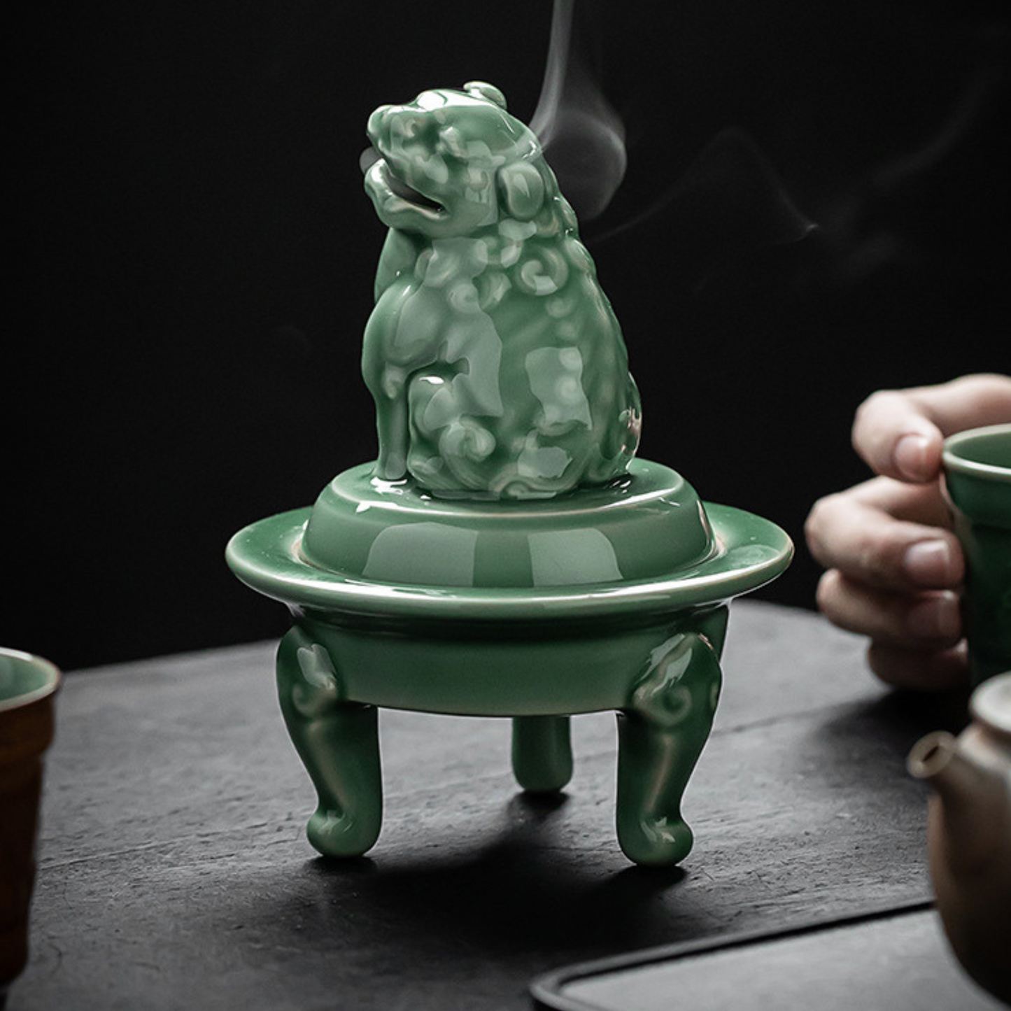 Exclusive Dragon Celadon Green Incense Burner